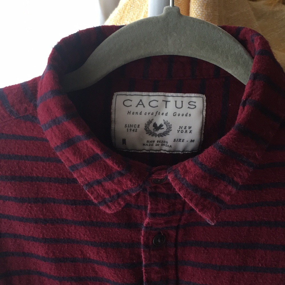 Men's Cactus Button Down Long Sleeve Slim